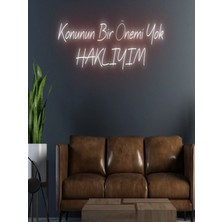 Biz Bu İşin Keyif Kısmındayız Konunun Bir Önemi Yok Haklıyım Yazılı Neon Tabela