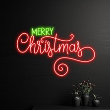 Biz Bu İşin Keyif Kısmındayız Merry Christmas Yazılı Yılbaşı Temalı Neon Tabela