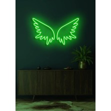 Biz Bu İşin Keyif Kısmındayız Kanat Figürlü Neon Tabela