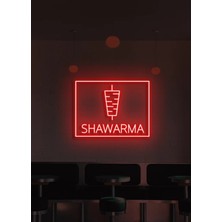 Biz Bu İşin Keyif Kısmındayız Shawarma Yazılı ve Şekilli Neon Tabela