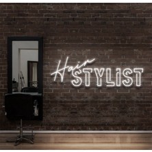 Biz Bu İşin Keyif Kısmındayız Hair Stylıst Yazılı Neon Tabela