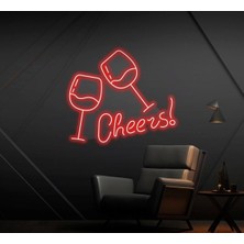 Biz Bu İşin Keyif Kısmındayız Cheers! Yazılı ve Şekilli Neon Tabela