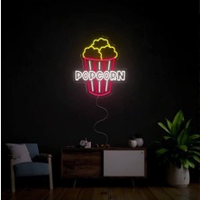 Biz Bu İşin Keyif Kısmındayız Popcorn Yazılı ve Şekilli Neon Tabela