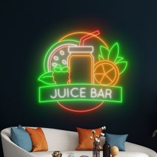 Biz Bu İşin Keyif Kısmındayız Juıce Bar Yazılı ve Şekilli Neon Tabela