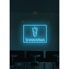 Biz Bu İşin Keyif Kısmındayız Shawarma Yazılı ve Şekilli Neon Tabela