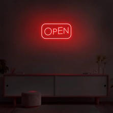 Biz Bu İşin Keyif Kısmındayız Open Yazılı Neon Tabela