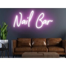 Biz Bu İşin Keyif Kısmındayız Nail Bar Yazılı Neon Tabela
