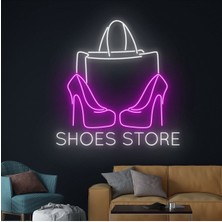 Biz Bu İşin Keyif Kısmındayız Shoes Store Yazılı ve Şekilli Neon Tabela