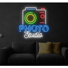Biz Bu İşin Keyif Kısmındayız Photo Studio Yazılı ve Şekilli Neon Tabela