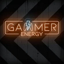 Biz Bu İşin Keyif Kısmındayız Gamer Energy Yazılı ve Şekilli Neon Tabela