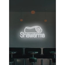 Biz Bu İşin Keyif Kısmındayız Shawarma Yazılı ve Şekilli Neon Tabela