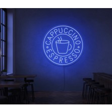 Biz Bu İşin Keyif Kısmındayız Cappuccıno Espresso Yazılı ve Şekilli Neon Tabela