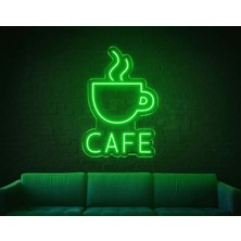 Biz Bu İşin Keyif Kısmındayız Cafe Yazılı ve Şekilli Neon Tabela