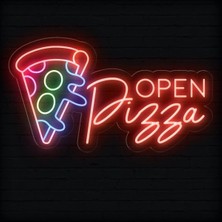 Biz Bu İşin Keyif Kısmındayız Open Pizza Yazılı Neon Tabela