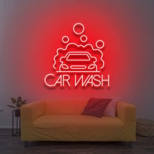 Biz Bu İşin Keyif Kısmındayız Car Wash Yazılı ve Şekilli Neon Tabela