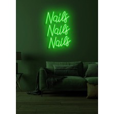 Biz Bu İşin Keyif Kısmındayız Nails Nails Nails Yazılı Neon Tabela
