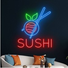 Biz Bu İşin Keyif Kısmındayız Sushı Yazılı ve Şekilli Neon Tabela