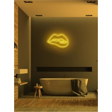 Biz Bu İşin Keyif Kısmındayız Dudak Figürlü Neon Tabela