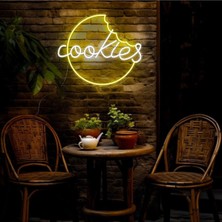 Biz Bu İşin Keyif Kısmındayız Cookies Yazılı ve Şekilli Neon Tabela