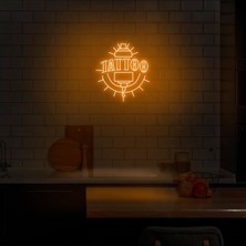 Biz Bu İşin Keyif Kısmındayız Tattoo Yazılı ve Şekilli Neon Tabela