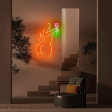 Biz Bu İşin Keyif Kısmındayız Kadın Figürlü Neon Tabela