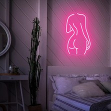 Biz Bu İşin Keyif Kısmındayız Kadın Figürlü Neon Tabela