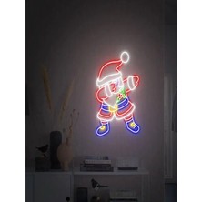 Biz Bu İşin Keyif Kısmındayız Noel Baba Figürlü Yılbaşı Temalı Neon Tabela