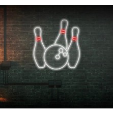 Biz Bu İşin Keyif Kısmındayız Bowling Topu ve Lobutu Şekilli Neon Tabela