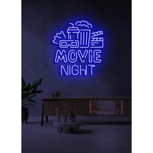 Biz Bu İşin Keyif Kısmındayız Movıe Nıght Yazılı ve Şekilli Neon Tabela