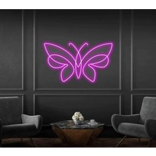 Biz Bu İşin Keyif Kısmındayız Kelebek Figürlü Neon Tabela