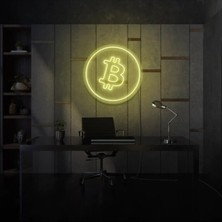 Biz Bu İşin Keyif Kısmındayız Bitcoin Logo Neon Tabela