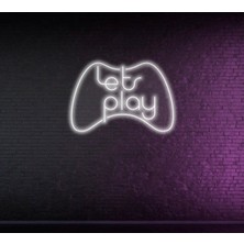 Biz Bu İşin Keyif Kısmındayız Lets Play Yazılı ve Şekilli Neon Tabela