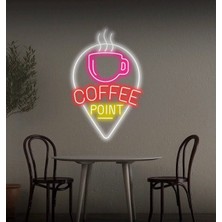 Biz Bu İşin Keyif Kısmındayız Coffee Poınt Yazılı ve Şekilli Neon Tabela