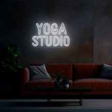 Biz Bu İşin Keyif Kısmındayız Yoga Studıo Yazılı Neon Tabela