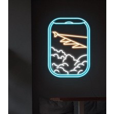 Biz Bu İşin Keyif Kısmındayız Uçak Penceresi Görünümlü Dekoratif Neon Tabela