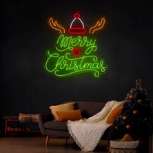 Biz Bu İşin Keyif Kısmındayız Merry Christmas Yazılı ve Şekilli Neon Tabela