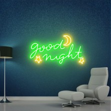 Biz Bu İşin Keyif Kısmındayız Good Nıght Yazılı ve Şekilli Neon Tabela