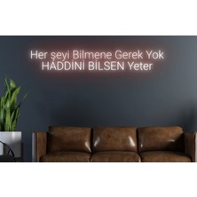 Biz Bu İşin Keyif Kısmındayız Her Şeyi Bilmene Gerek Yok Haddini Bilsen Yeter Yazılı Neon Tabela