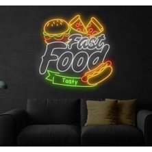 Biz Bu İşin Keyif Kısmındayız Fast Food Tasty Yazılı ve Şekilli Neon Tabela