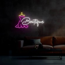 Biz Bu İşin Keyif Kısmındayız Boutigue Yazılı ve Şekilli Neon Tabela