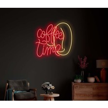 Biz Bu İşin Keyif Kısmındayız Coffee Time Yazılı Neon Tabela
