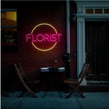 Biz Bu İşin Keyif Kısmındayız Florıst Yazılı Neon Tabela
