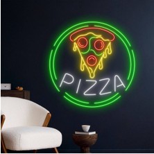 Biz Bu İşin Keyif Kısmındayız Pızza Yazılı ve Şekilli Neon Tabela