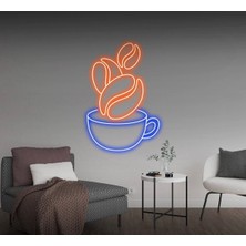 Biz Bu İşin Keyif Kısmındayız Kahve Fincanı Şekilli Neon Tabela