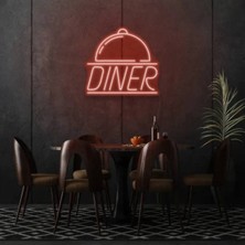 Biz Bu İşin Keyif Kısmındayız Restoranlara Özel Diner Yazılı ve Şekilli Neon Tabela