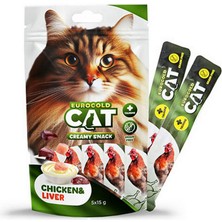 EuroCat Snmswrld Eurogold Cat Sıvı Kedi Ödülü Tavuk - Ciğer 5X15GR
