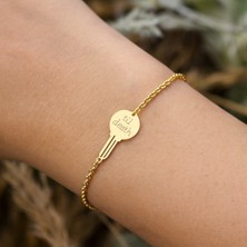 DMR Elegance 925 Ayar Gümüş Zincirli Anahtar Figürlü Bileklik – Bujiteri Plaka