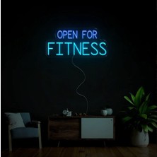 Biz Bu İşin Keyif Kısmındayız Open For Fıtness Yazılı Neon Tabela