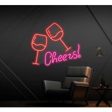 Biz Bu İşin Keyif Kısmındayız Cheers! Yazılı ve Şekilli Neon Tabela