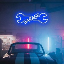 Biz Bu İşin Keyif Kısmındayız Garage Yazılı ve Şekilli Neon Tabela